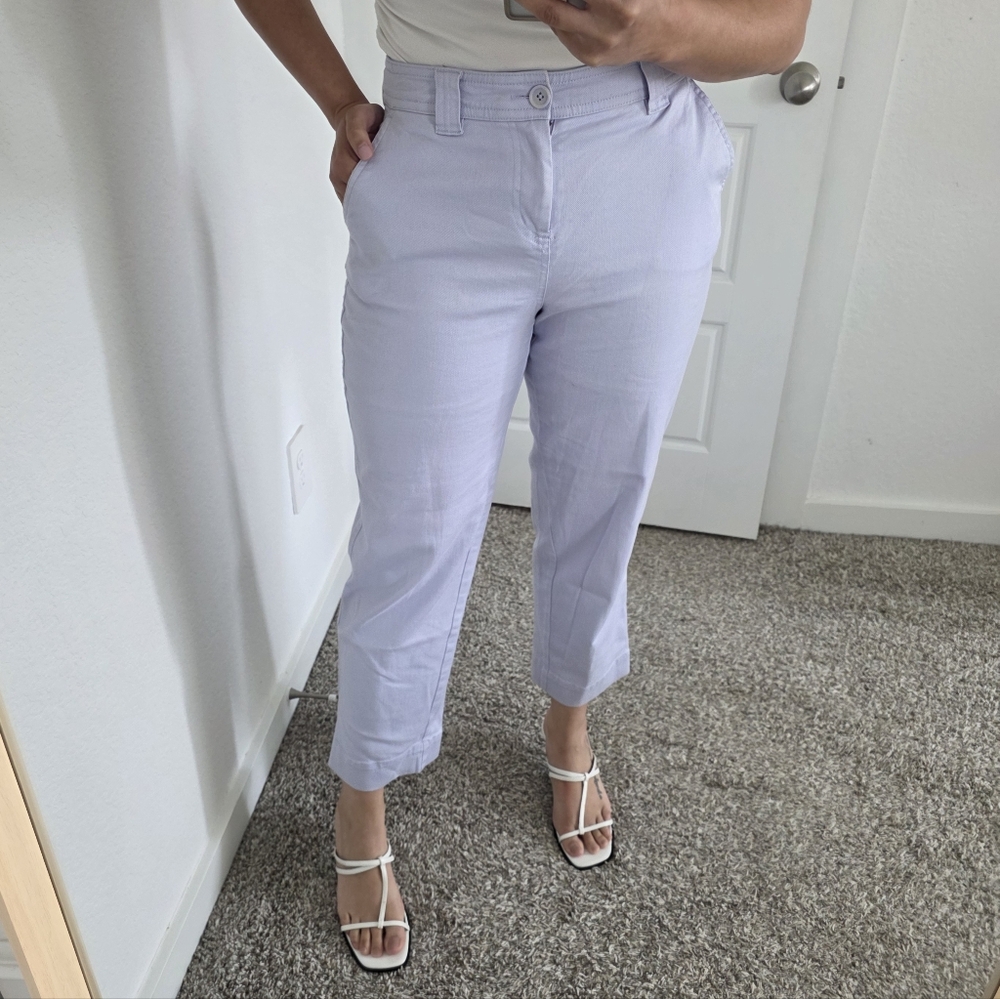 High-Rise Straight Leg Cropped Pants (Altered At Waist to Eliminate The Gap)